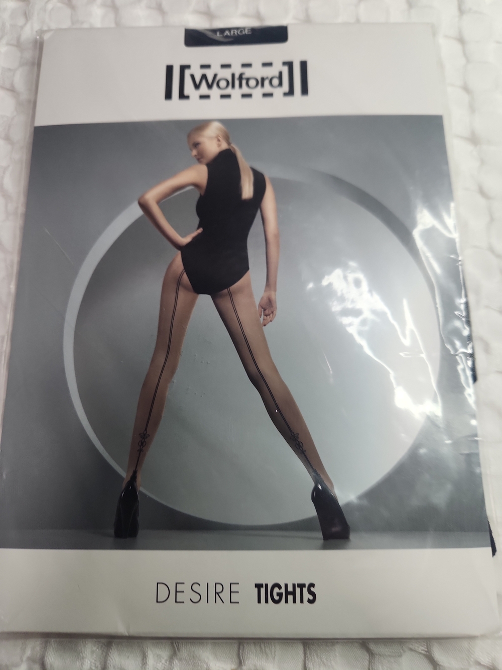 Wolford Desire Black Sheer Backseam Tights